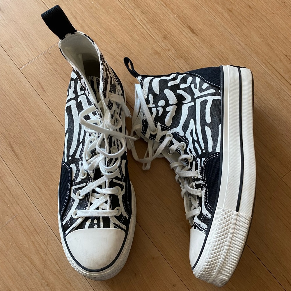 Women's platform converse, mixed animal pattern (W10)